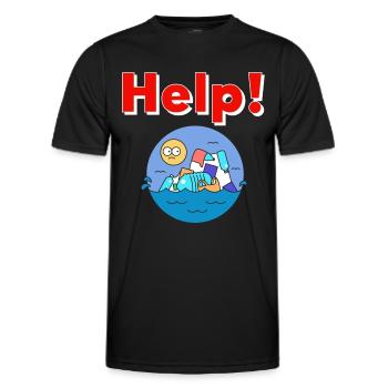 Plastic Environmental Protection - Men's Functional T-Shirt - black - Front - AI Model Male 178 dark (178cm)