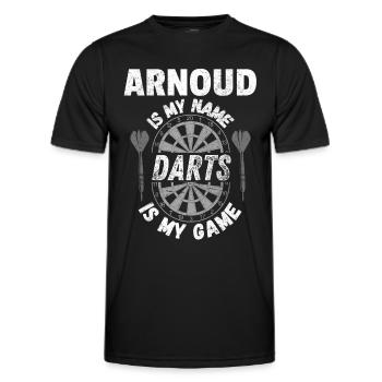 Conception de fléchettes robustes, look vintage et usé - T-shirt sport Homme - noir - Devant - AI Model Male 178 dark (178cm)