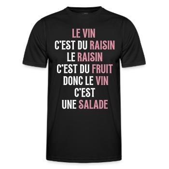 Le vin et du raisin - T-shirt sport Homme - noir - Devant - AI Model Male 178 dark (178cm)