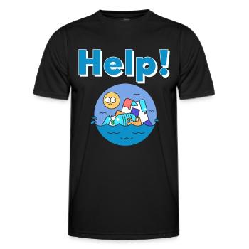 Plastik Naturschutz Umweltschutz - Männer Funktions-T-Shirt - Schwarz - Vorne - AI Model Male 178 dark (178cm)
