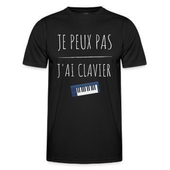 Je peux pas j'ai clavier - T-shirt sport Homme - noir - Devant - AI Model Male 178 dark (178cm)