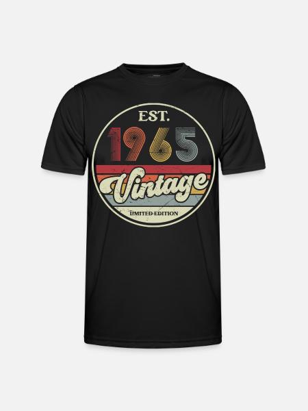60e verjaardag 60 jaar geboren 1965 man vrouw - Functioneel T-shirt voor mannen - zwart