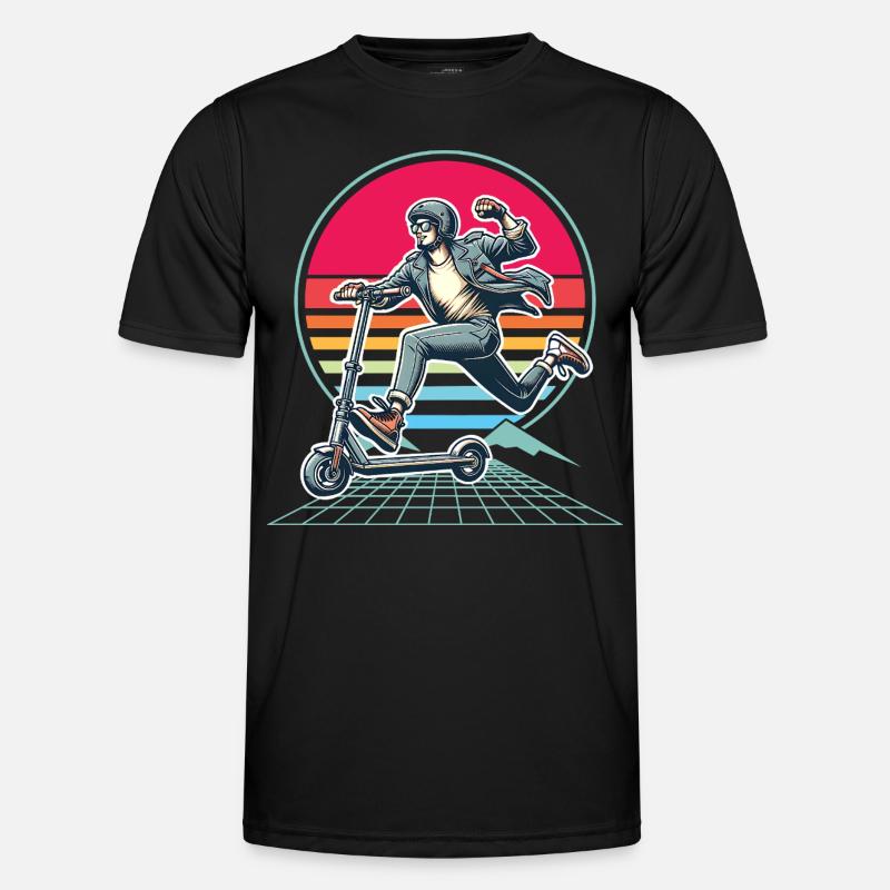 E-Scooter E-Roller Scooter - Men's Functional T-Shirt - black