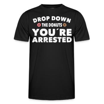 Policeman Drop Down Donuts Youre Arrested Police - Men's Functional T-Shirt - black - Front - AI Model Male 178 dark (178cm)