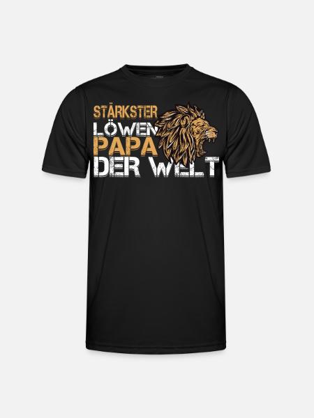 Birthday | Gift for men | Lion Papa - Men's Functional T-Shirt - black