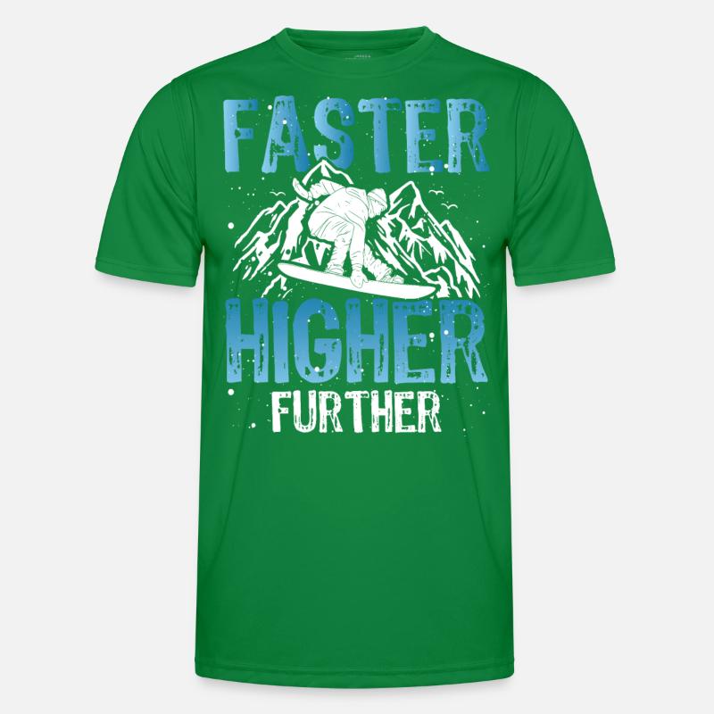 Snowboarder plus vite plus haut snowboarder plus haut T-shirt sport Homme