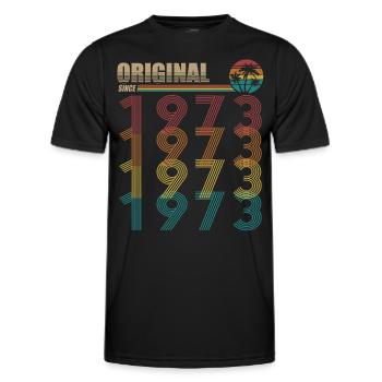 50th birthday born 1973 Original Since 1973 - Men's Functional T-Shirt - black - Front - AI Model Male 178 dark (178cm)