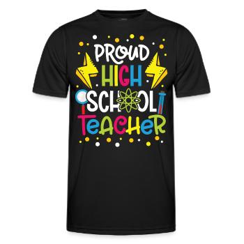 Enseignant fier Enseignant Élève de l’école secondaire - T-shirt sport Homme - noir - Devant - AI Model Male 178 dark (178cm)