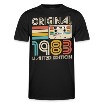 40. Geburtstag Jahrgang 1983 Original 1983 - Männer Funktions-T-Shirt - Schwarz - Vorne - AI Model Male 178 dark (178cm)