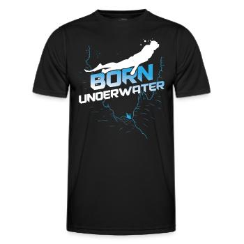 Freediving Born Underwater Apnea Diving Diver - Männer Funktions-T-Shirt - Schwarz - Vorne - AI Model Male 178 dark (178cm)