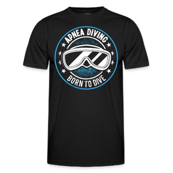 Freediving Apnea Diving Born To Dive Freediver - Männer Funktions-T-Shirt - Schwarz - Vorne - AI Model Male 178 dark (178cm)