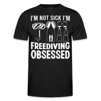 Freediving Obsessed Freediver Apnea Diving Dive - Männer Funktions-T-Shirt - Schwarz - Vorne - AI Model Male 178 dark (178cm)
