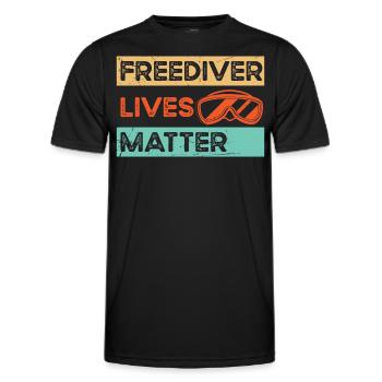 Freediver Lives Matter Freediving Apnea Diving - Männer Funktions-T-Shirt - Schwarz - Vorne - AI Model Male 178 dark (178cm)