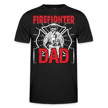 Feuerwehrmann Firefighter Dad Feuerwehr Brigade - Männer Funktions-T-Shirt - Schwarz - Vorne - AI Model Male 178 dark (178cm)