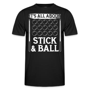 Snooker Tout sur Stick & Ball Billiards 8 Ball Pool - T-shirt sport Homme - noir - Devant - AI Model Male 178 dark (178cm)