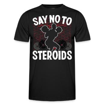 Strongman Non Aux Stéroïdes Gym Fitness Musculation - T-shirt sport Homme - noir - Devant - AI Model Male 178 dark (178cm)