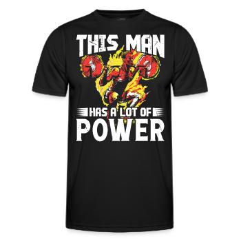 Homme fort beaucoup de puissance fitness musculation - T-shirt sport Homme - noir - Devant - AI Model Male 178 dark (178cm)
