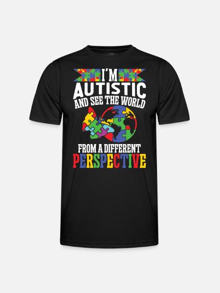 Autismus Autistic World From Different Perspective - Funktions-T-shirt herr - svart