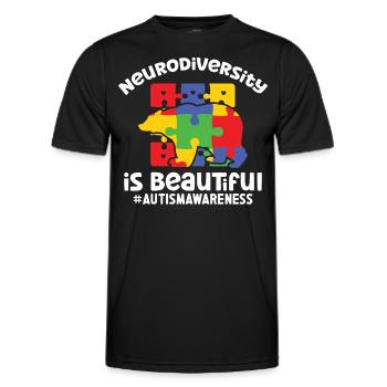 Autisme Neurodiversité Belle sensibilisation à l’autisme - T-shirt sport Homme - noir - Devant - AI Model Male 178 dark (178cm)