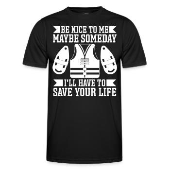 Lifeguard Be Nice To Me Lifeguard - Men's Functional T-Shirt - black - Front - AI Model Male 178 dark (178cm)