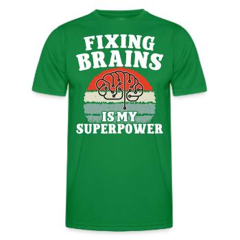 Gehirnchirurg Fixing Brains Superpower Chirurgie - Männer Funktions-T-Shirt - Kelly Green - Vorne - AI Model Male 178 dark (178cm)
