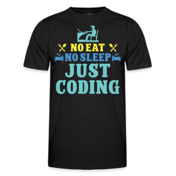 Software Developer No Eat No Sleep Just Coding - Men's Functional T-Shirt - black - Front - AI Model Male 178 dark (178cm)
