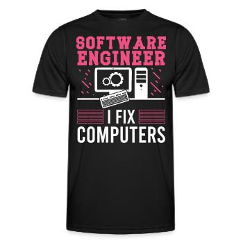 Softwareentwickler Software Engineer Fix Computers - Männer Funktions-T-Shirt - Schwarz - Vorne - AI Model Male 178 dark (178cm)