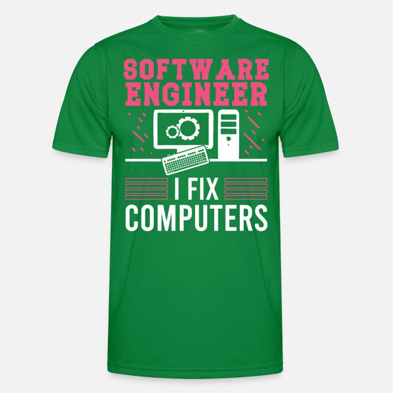 Softwareentwickler Software Engineer Fix Computers Männer Funktions-T-Shirt