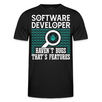 Softwareentwickler Software Developer Haven´t Bugs - Men's Functional T-Shirt - black - Front - AI Model Male 178 dark (178cm)