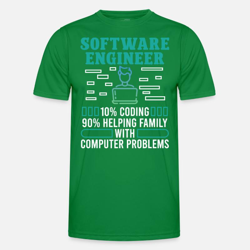 Softwareentwickler 90% Helping Family Coder Geek Männer Funktions-T-Shirt