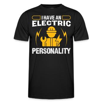 Elektriker Electric Personality Elektroingenieur - Männer Funktions-T-Shirt - Schwarz - Vorne - AI Model Male 178 dark (178cm)