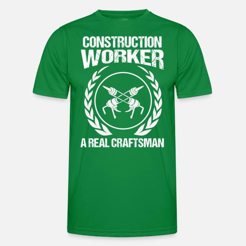 Bauarbeiter Construction Worker Real Craftsman Bau Männer Funktions-T-Shirt