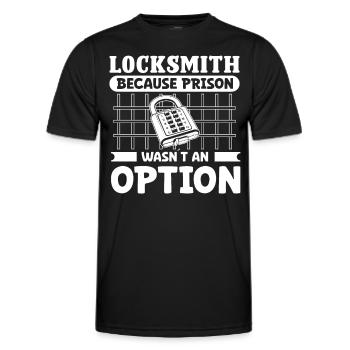 La prison de serrurier n’était pas une option Serrurier - T-shirt sport Homme - noir - Devant - AI Model Male 178 dark (178cm)