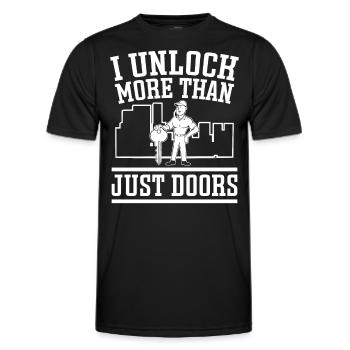 Serrurier Débloquez plus que des portes Serrurier - T-shirt sport Homme - noir - Devant - AI Model Male 178 dark (178cm)
