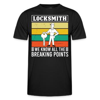 Locksmith No Door Remains Closed Locksmith - Men's Functional T-Shirt - black - Front - AI Model Male 178 dark (178cm)