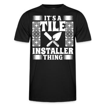 Fliesenleger Installateur de carreaux Chose Bodenleger - T-shirt sport Homme - noir - Devant - AI Model Male 178 dark (178cm)