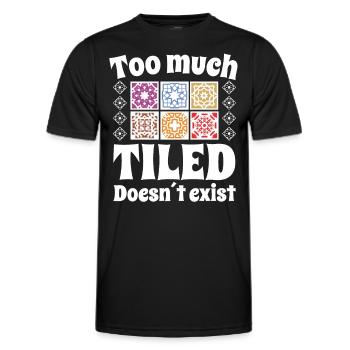 Tuiler trop carrelé n’existe pas carreaux - T-shirt sport Homme - noir - Devant - AI Model Male 178 dark (178cm)