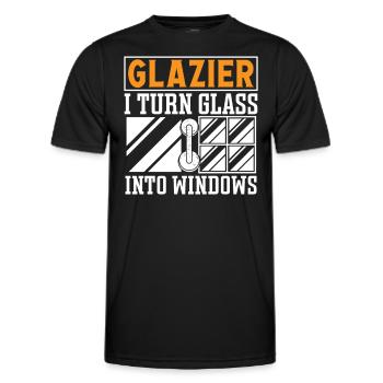 Glaser Glazier Turn Glass Into Windows Fensterbau - Männer Funktions-T-Shirt - Schwarz - Vorne - AI Model Male 178 dark (178cm)