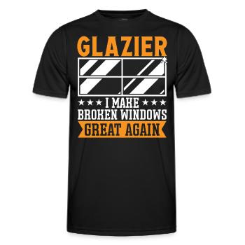 Glaser Glazier Broken Windows Great Again Glass - T-shirt sport Homme - noir - Devant - AI Model Male 178 dark (178cm)