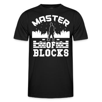Maçon Maître De Blocs Maçonnerie Maison Constructeur - T-shirt sport Homme - noir - Devant - AI Model Male 178 dark (178cm)