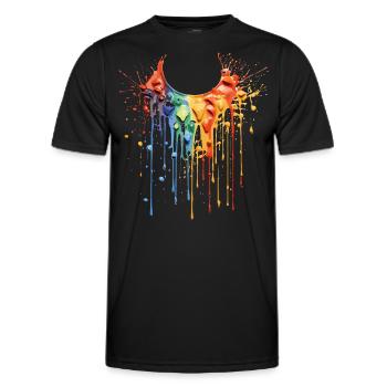Collier de couleur arc-en-ciel - T-shirt sport Homme - noir - Devant - AI Model Male 178 dark (178cm)