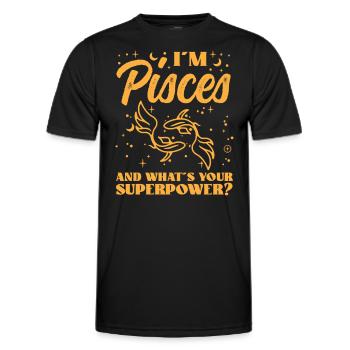 Astrology Pisces Whats Your Superpower Esotericism - Men's Functional T-Shirt - black - Front - AI Model Male 178 dark (178cm)
