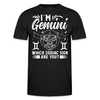 Astrology Gemini Which Zodiac Sign You Esotericism - Men's Functional T-Shirt - black - Front - AI Model Male 178 dark (178cm)