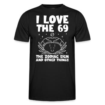 Astrology Love 69 Zodiac Sign And Other Esotericism - Men's Functional T-Shirt - black - Front - AI Model Male 178 dark (178cm)