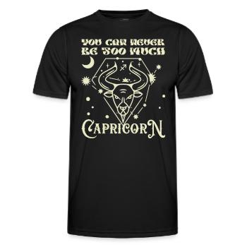 Astrology Never Too Much Capricorn Esotericism - Men's Functional T-Shirt - black - Front - AI Model Male 178 dark (178cm)
