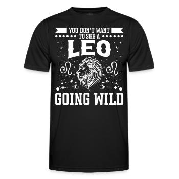Astrology Want To See A Leo Going Wild Esotericism - Men's Functional T-Shirt - black - Front - AI Model Male 178 dark (178cm)
