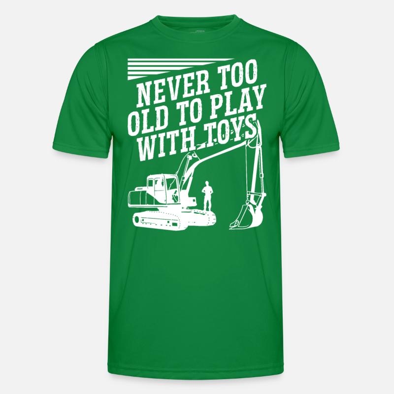 Baggerfahrer Never Too Old Baggerführer Bagger Männer Funktions-T-Shirt