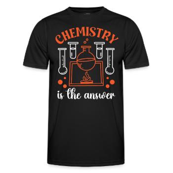 Chimiste La réponse Chimie Technicien chimiste Sciences - T-shirt sport Homme - noir - Devant - AI Model Male 178 dark (178cm)