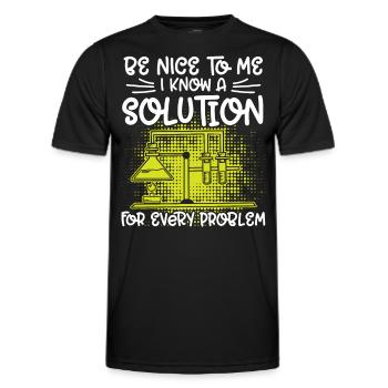 Chemiker Excited Like An Electron Chemie Chemikant - Männer Funktions-T-Shirt - Schwarz - Vorne - AI Model Male 178 dark (178cm)