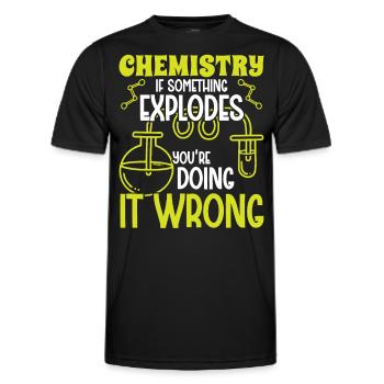 Chimiste Si quelque chose explose Technicien chimiste en chimie - T-shirt sport Homme - noir - Devant - AI Model Male 178 dark (178cm)